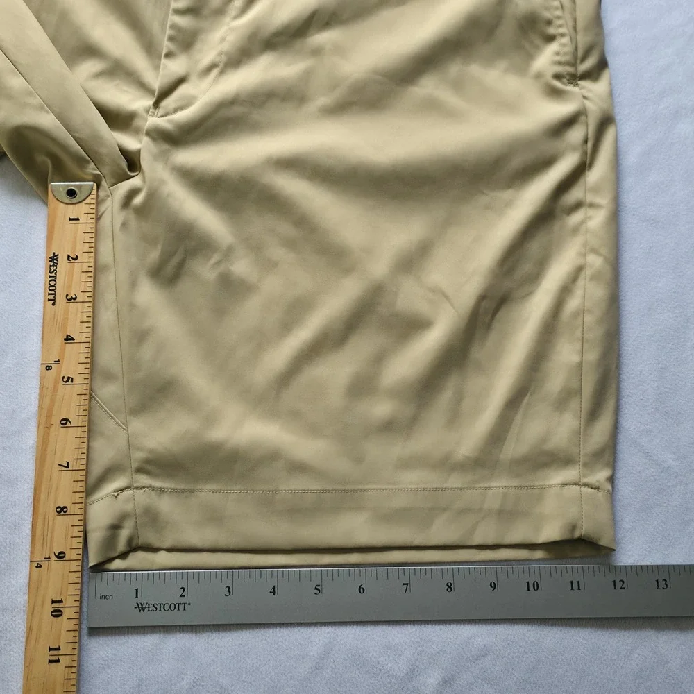 Polo Ralph Lauren Men Golf Shorts Tan Performance Khaki Flat Front Size 38